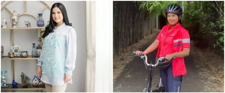 9 Pesona Annisa Pohan saat bersepeda, gayanya curi perhatian