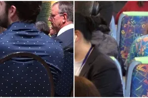 16 Potret orang motif bajunya sama dengan kursi, bikin salting deh