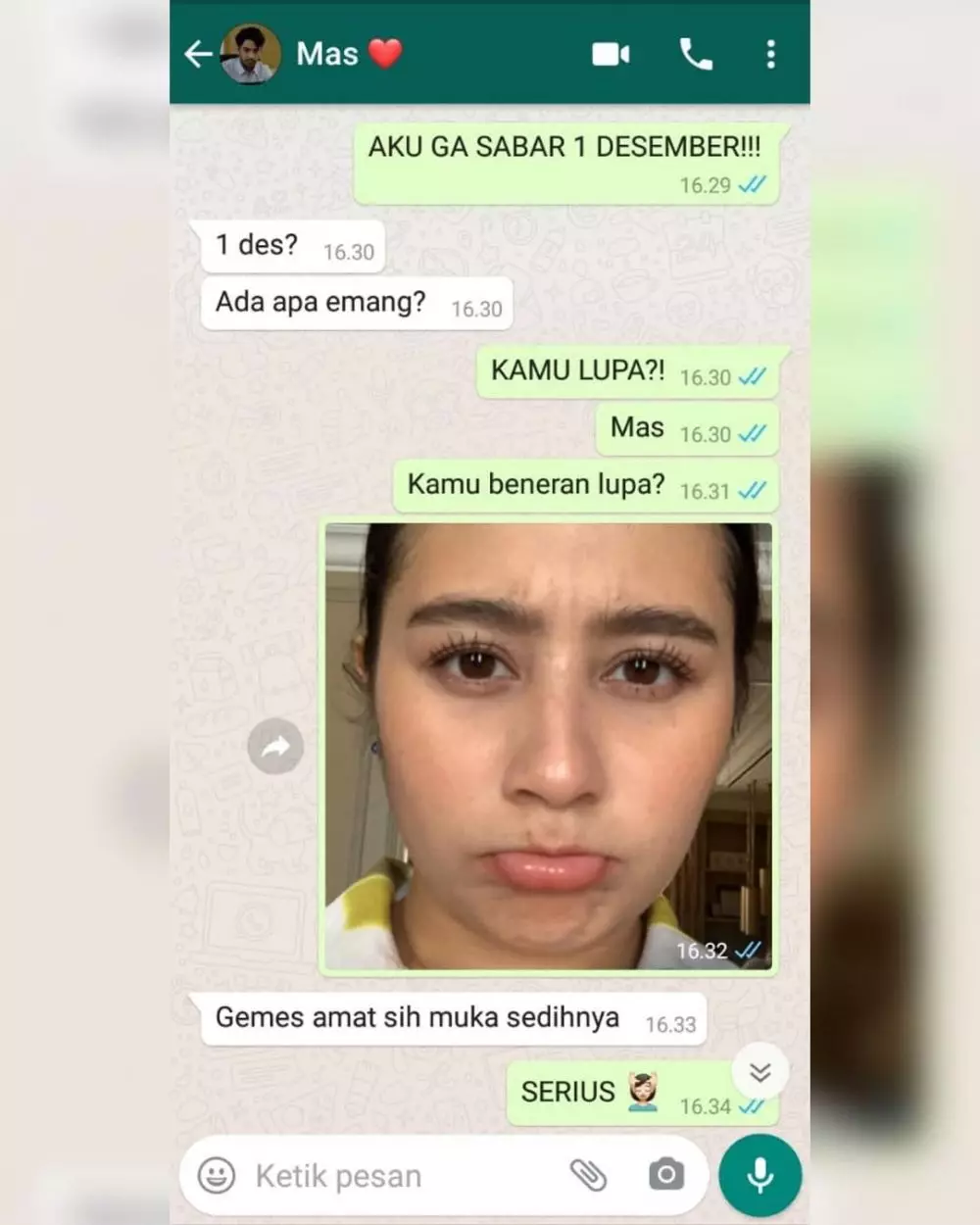 Prilly Latuconsina unggah chat mesra dengan Reza Rahadian Instagram Prilly Latuconsina unggah chat mesra dengan Reza Rahadian Instagram