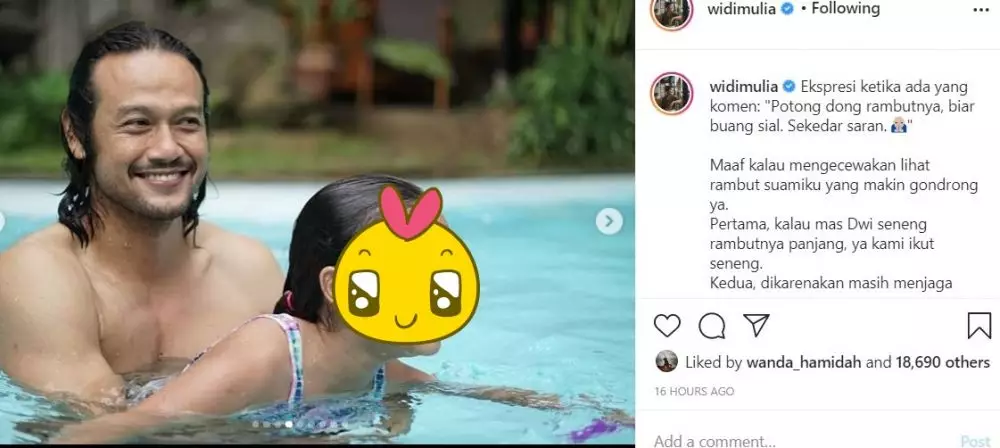 Widi tanggapan buang sial © Instagram Widi tanggapan buang sial © Instagram