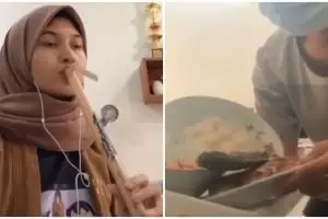 Viral wanita main suling bambu, alunan bunyi bak di rumah makan Sunda