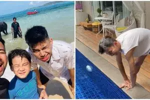 Dulunya atlet, ini 8 potret Dimas kembaran Raffi Ahmad berenang