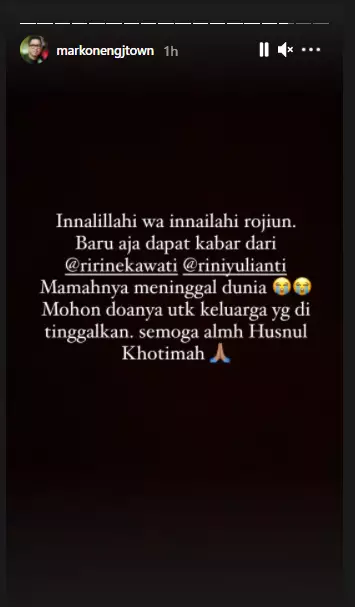 keluarga Ririn Ekawati jalani test swab Instagram keluarga Ririn Ekawati jalani test swab Instagram