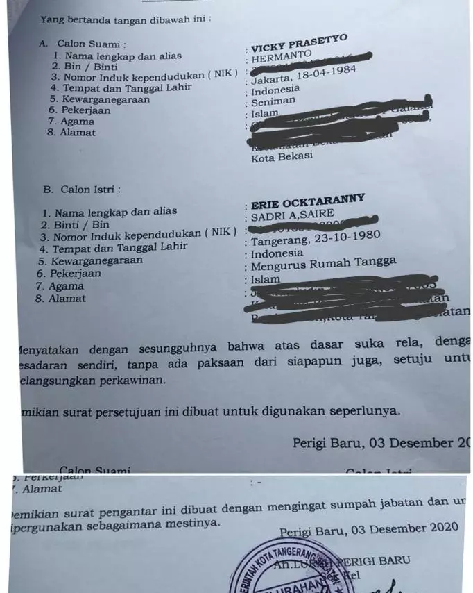 Kalina pamer surat pengantar nikah © 2020 brilio.net