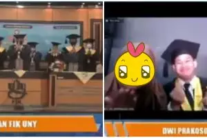 Viral aksi kocak pendamping wisudawan UNY, bikin ngakak