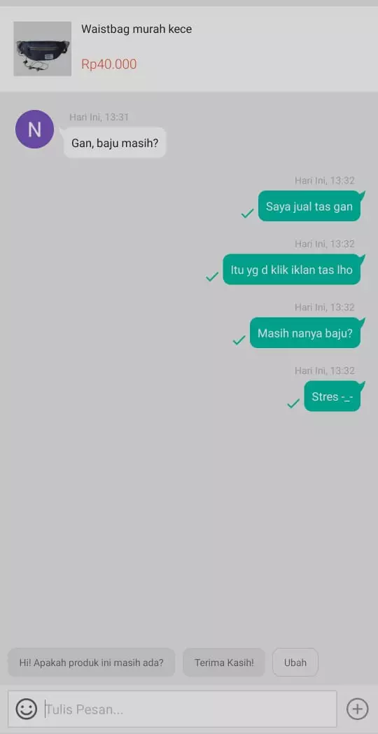 chat cari barang nggak dijual Berbagai sumber