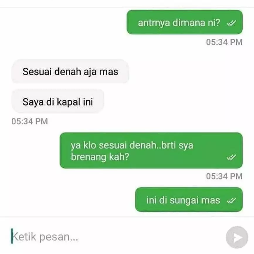 Chat petunjuk lokasi ojol berbagai sumber