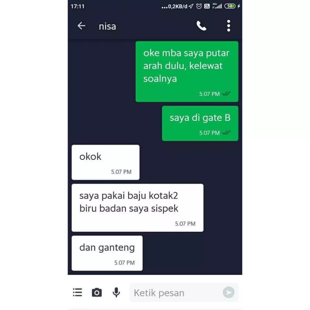 Chat petunjuk lokasi ojol berbagai sumber