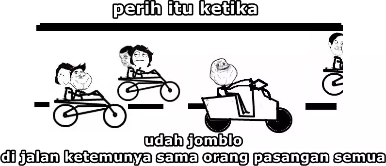 meme jomblo naik motor Berbagai sumber