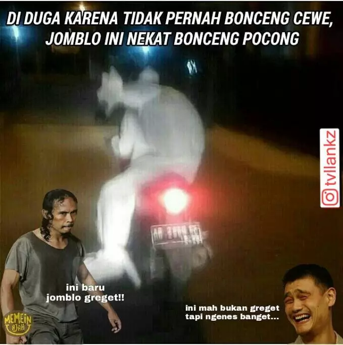 meme jomblo naik motor Berbagai sumber