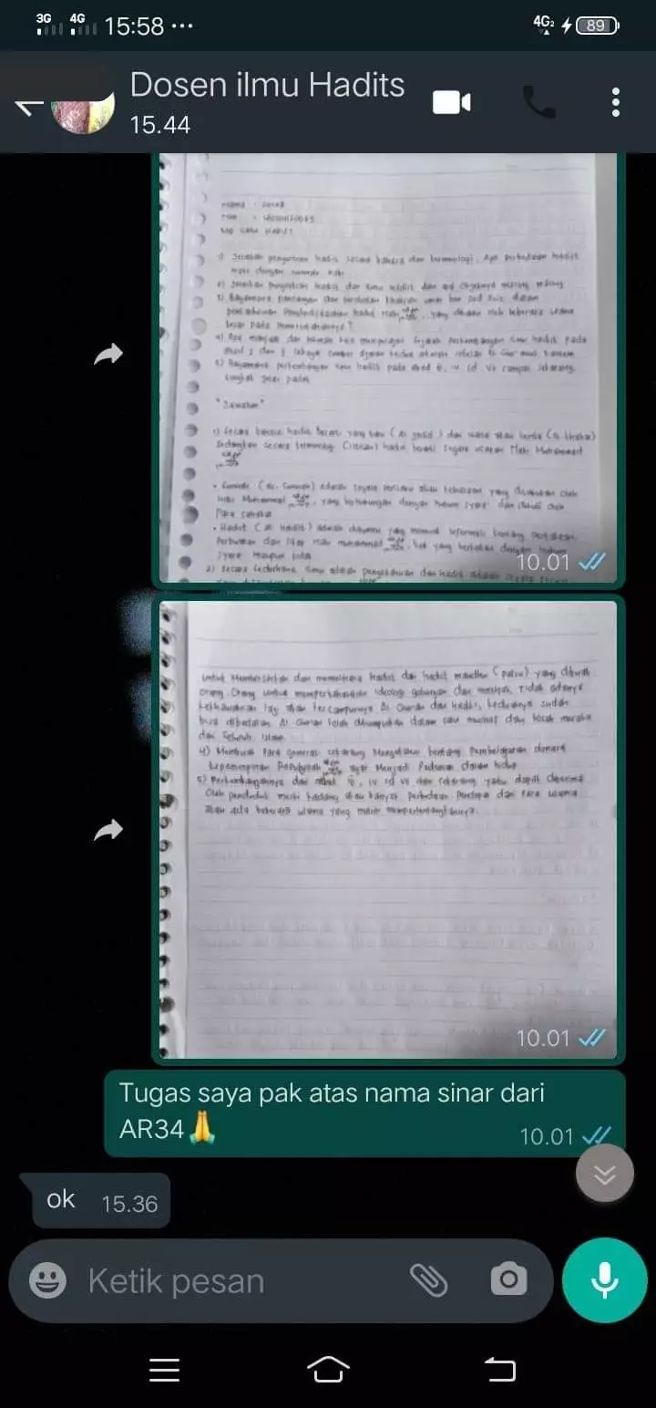 Balasan singkat dari dosen berbagai sumber