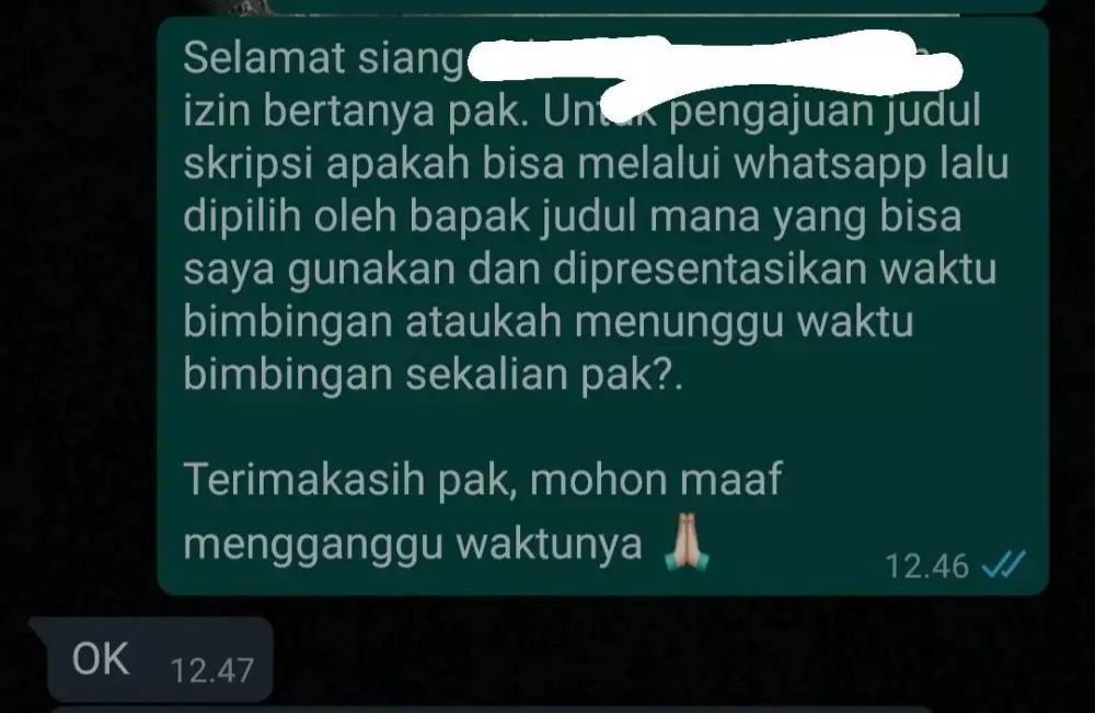 Balasan singkat dari dosen berbagai sumber