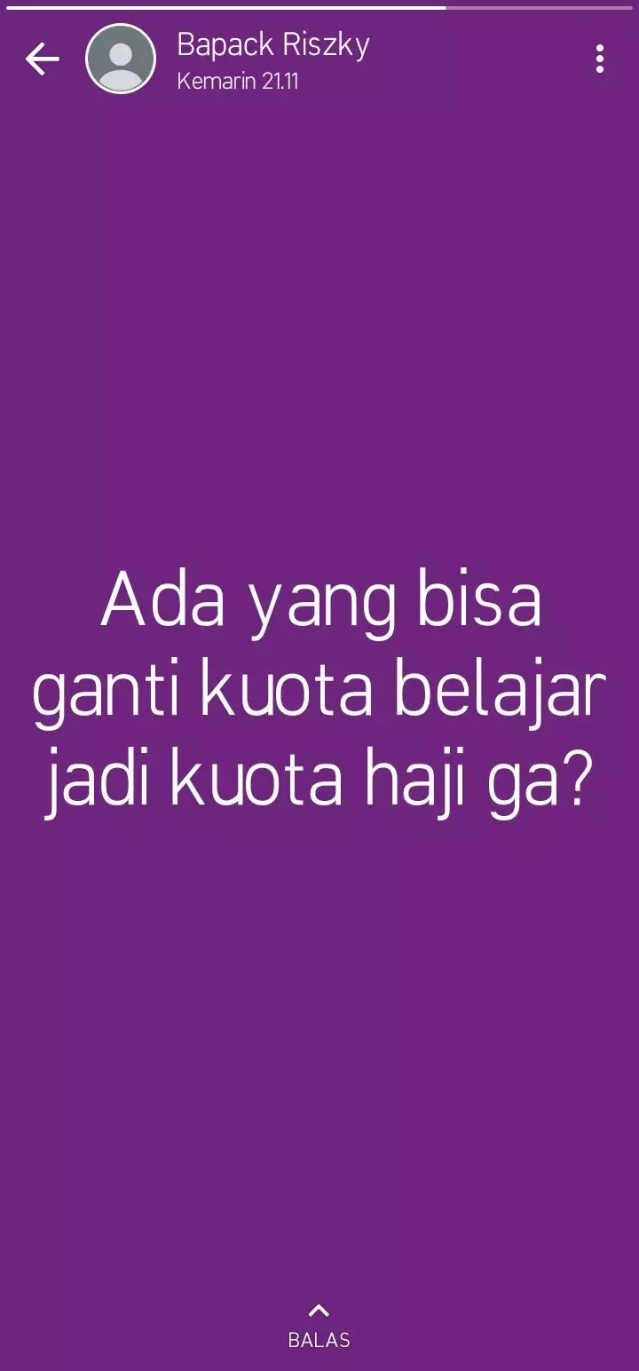 Pertanyaan di status WA © Twitter