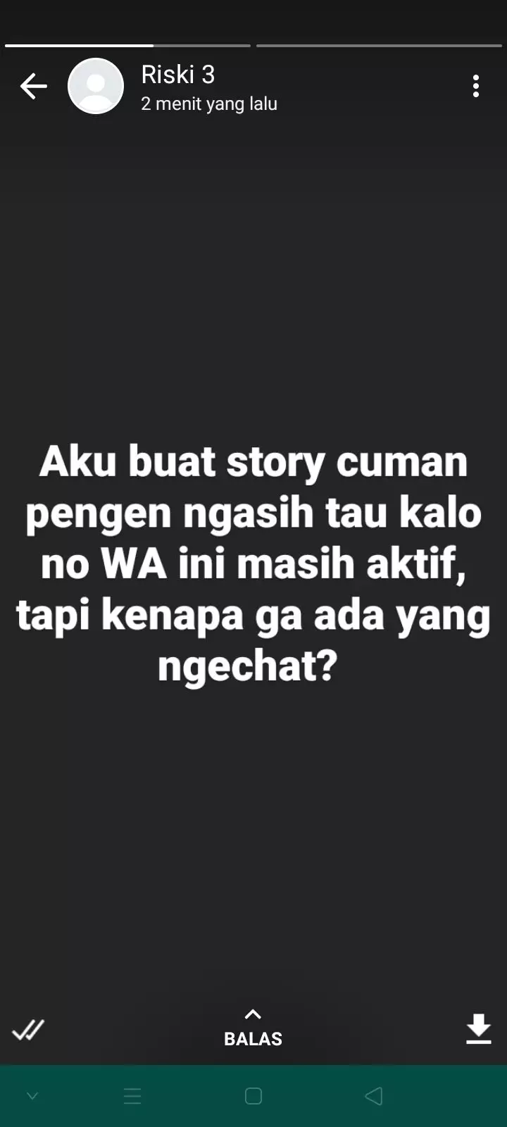 Pertanyaan di status WA © Twitter