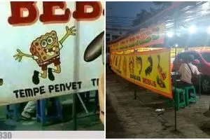 20 Potret nyeleneh warung pecel lele, bikin pembeli bertanya-tanya