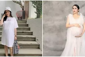 8 Gaya pemotretan maternity Momo Geisha, kenakan 3 gaun berbeda