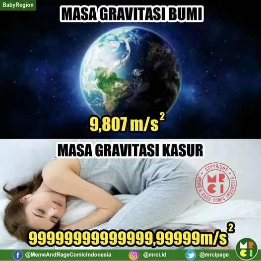 meme lucu aku vs kasur © Berbagai Sumber