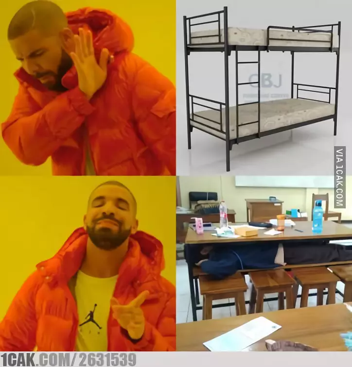 meme lucu aku vs kasur © Berbagai Sumber