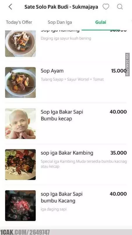 gambar menu aplikasi ojol © Berbagai Sumber