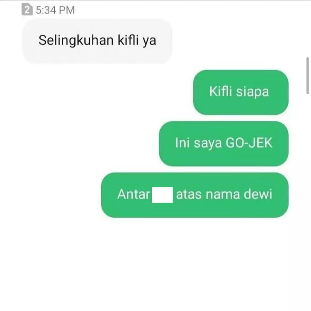 Chat ojek online salah paham © In