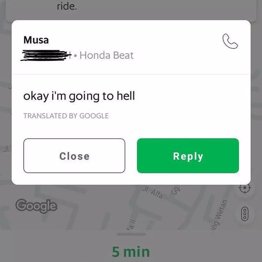 Chat ojek online salah paham © In