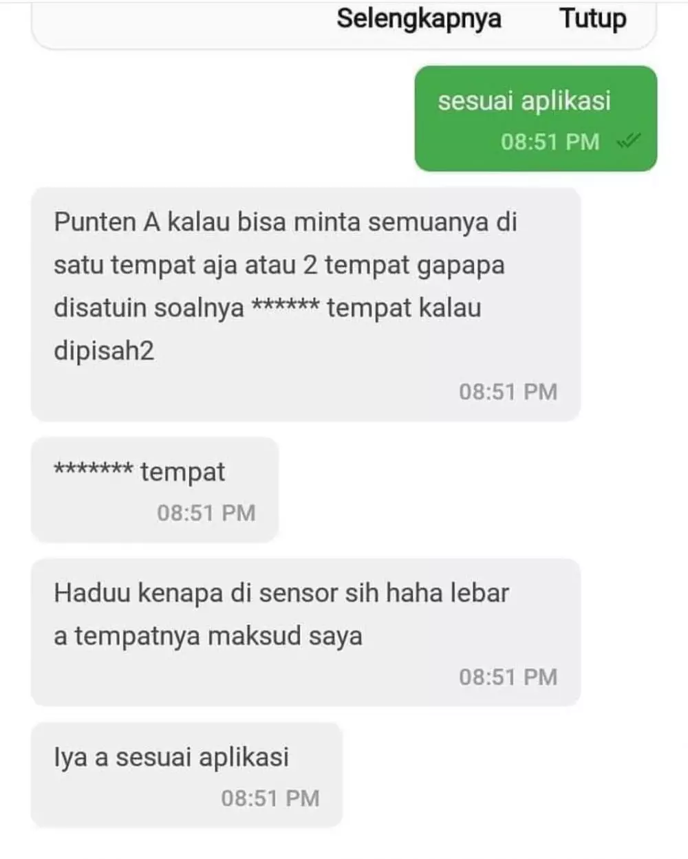 Chat ojek online salah paham © In