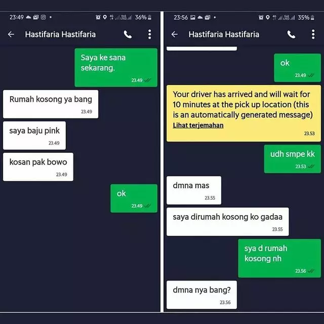 Chat ojek online salah paham © In