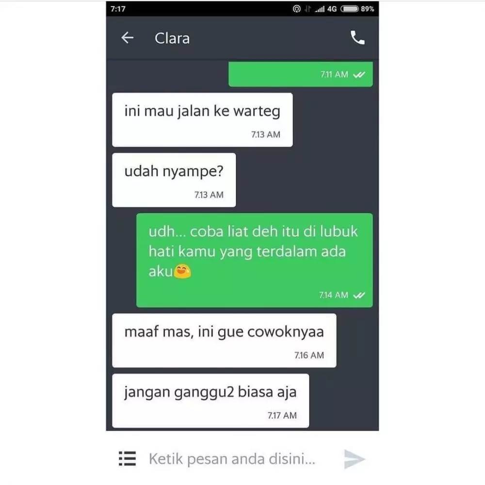 Chat ojek online salah paham © In