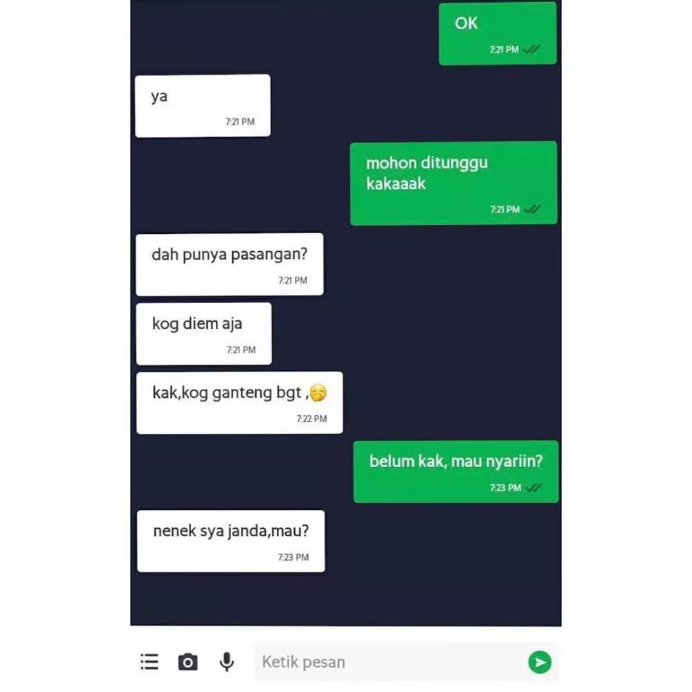 Chat ojek online salah paham © In