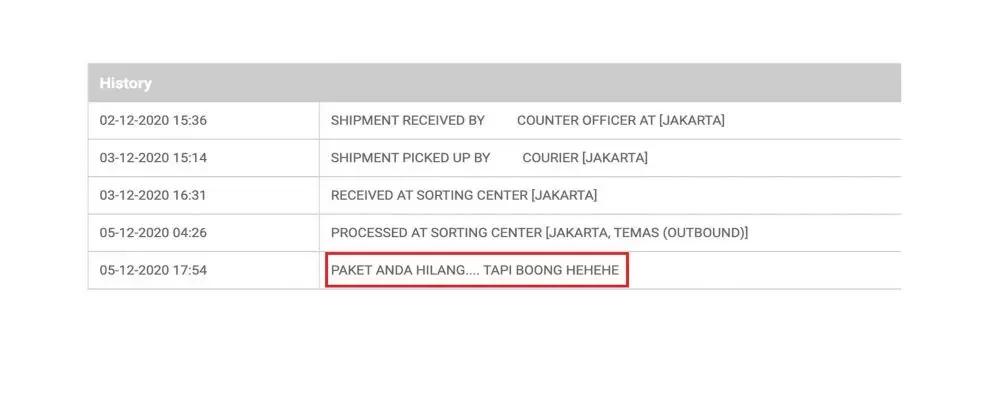 Keterangan lucu pengiriman paket berbagai sumber Keterangan lucu pengiriman paket berbagai sumber