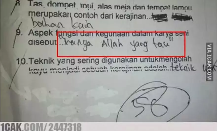 jawaban tugas lucu siswa © Berbagai Sumber