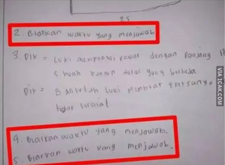 jawaban tugas lucu siswa © Berbagai Sumber