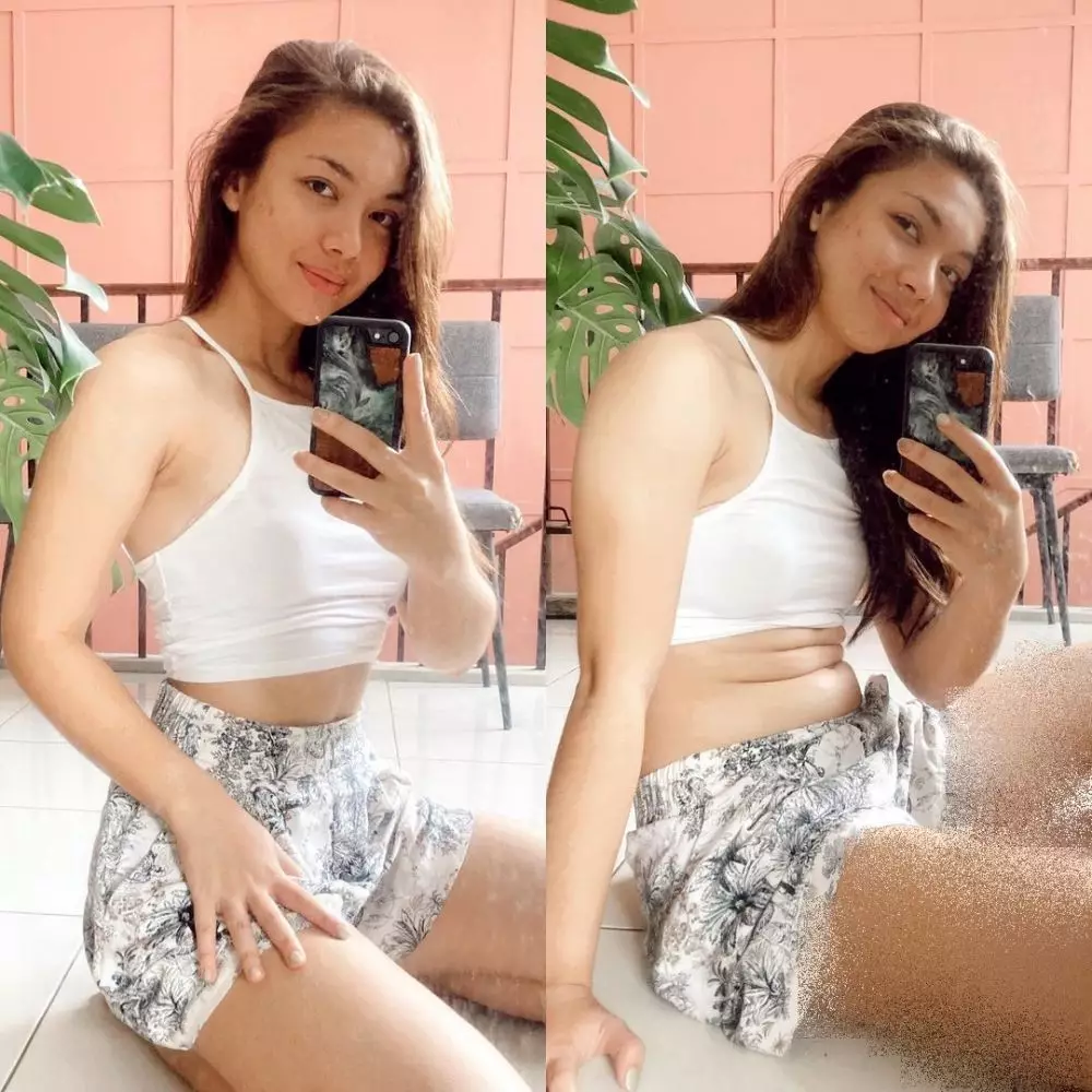 Angela Gilsha pamer perut berlipat © Instagram Angela Gilsha pamer perut berlipat © Instagram