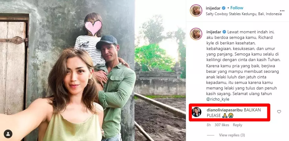 ucapan ultah jedar ke richard © Instagram