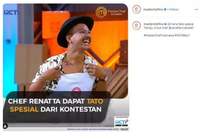 Jebolan MasterChef ini punya tato © 2020 brilio.net