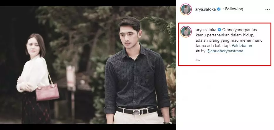 Caption romantis Aldebaran Ikatan Cinta © Instagram