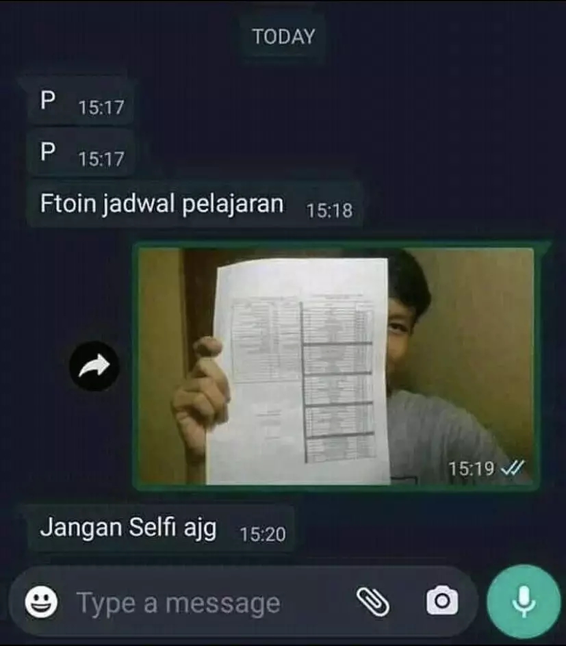 Chat lucu murid 62 berbagai sumber