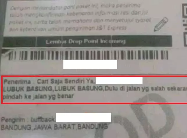 Alamat pengiriman paket berbagai sumber