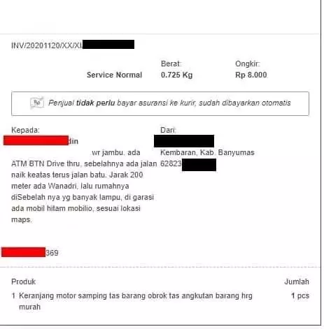 Alamat pengiriman paket berbagai sumber