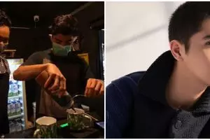 12 Aksi Al Ghazali jadi barista, pesonanya bikin pembeli klepek-klepek