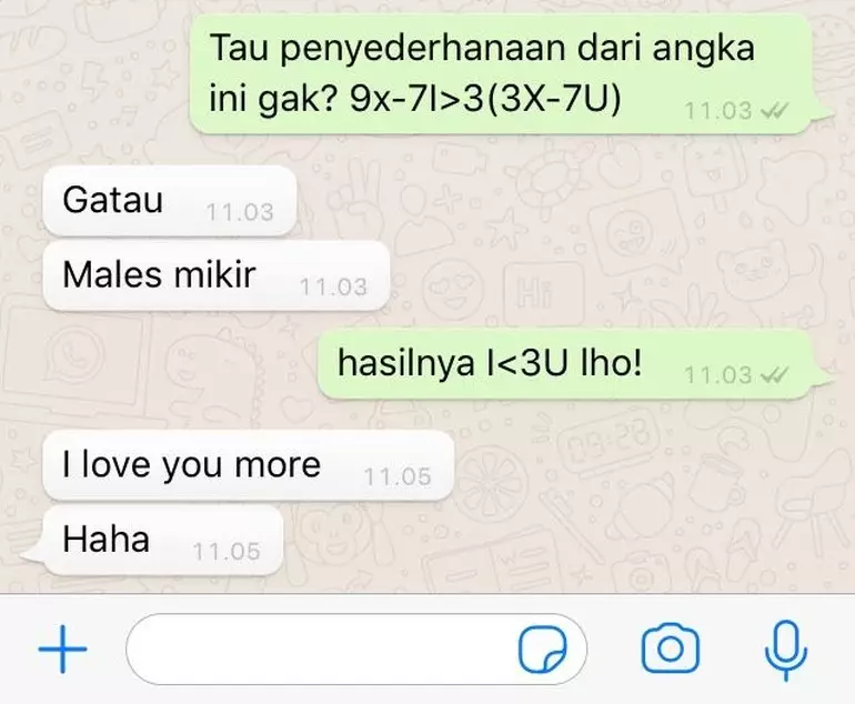 Chat lucu pakai rumus berbagai sumber Chat lucu pakai rumus berbagai sumber