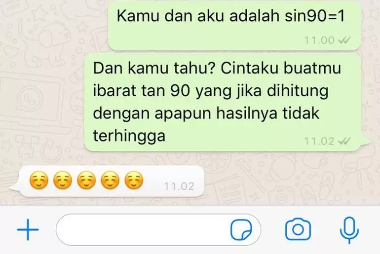 Chat lucu pakai rumus berbagai sumber Chat lucu pakai rumus berbagai sumber