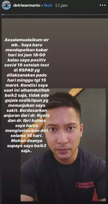 Kisah Detri Warmanto penyintas Covid-19, sadar dekat dengan kematian