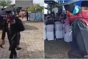 Kisah pria gendong ayah yang sedang sakit ke prosesi wisuda, haru