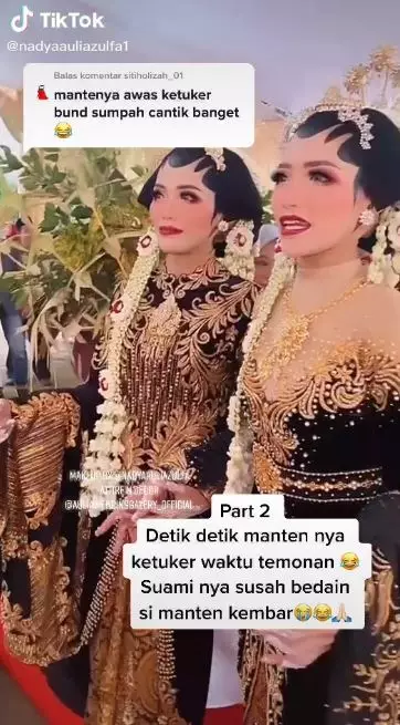 viral wanita kembar nikah © TikTok