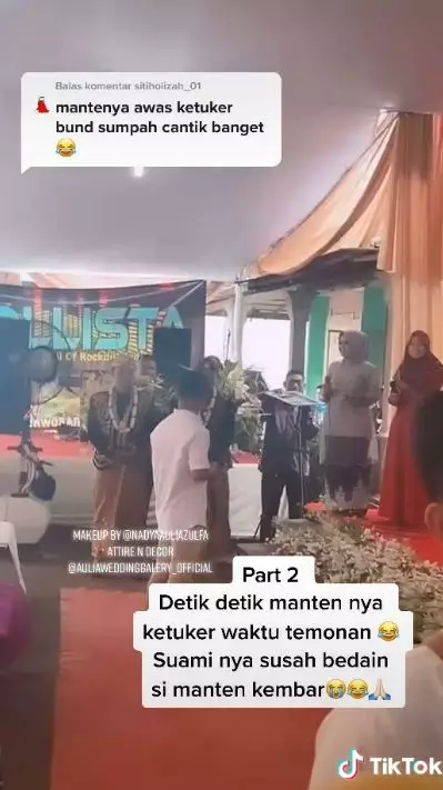 viral wanita kembar nikah © TikTok