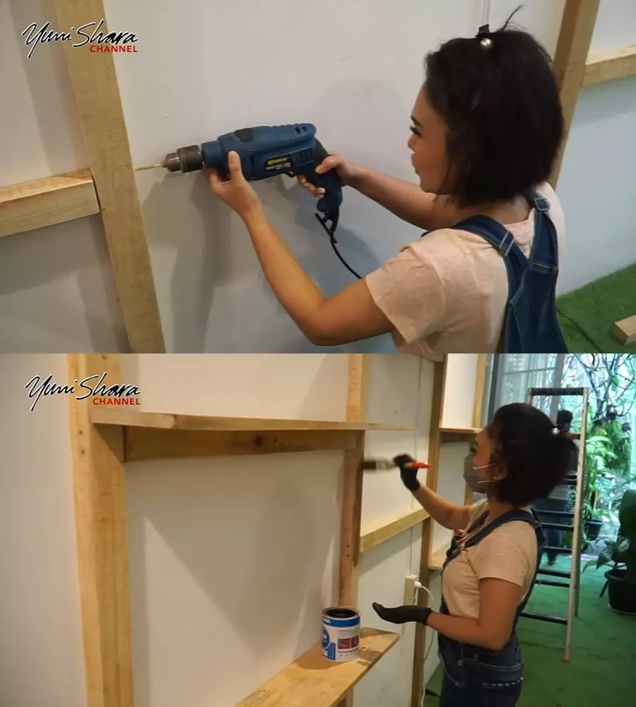 Potret Yuni Shara lakukan pekerjaan rumah © YouTube