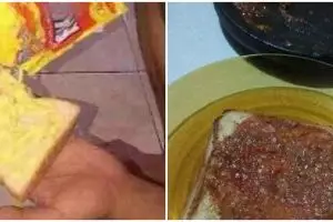 7 Potret kocak orang makan roti ini bikin yang lihat tepuk jidat