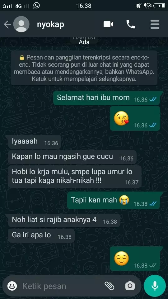 Chat selamat hari ibu berbagai sumber