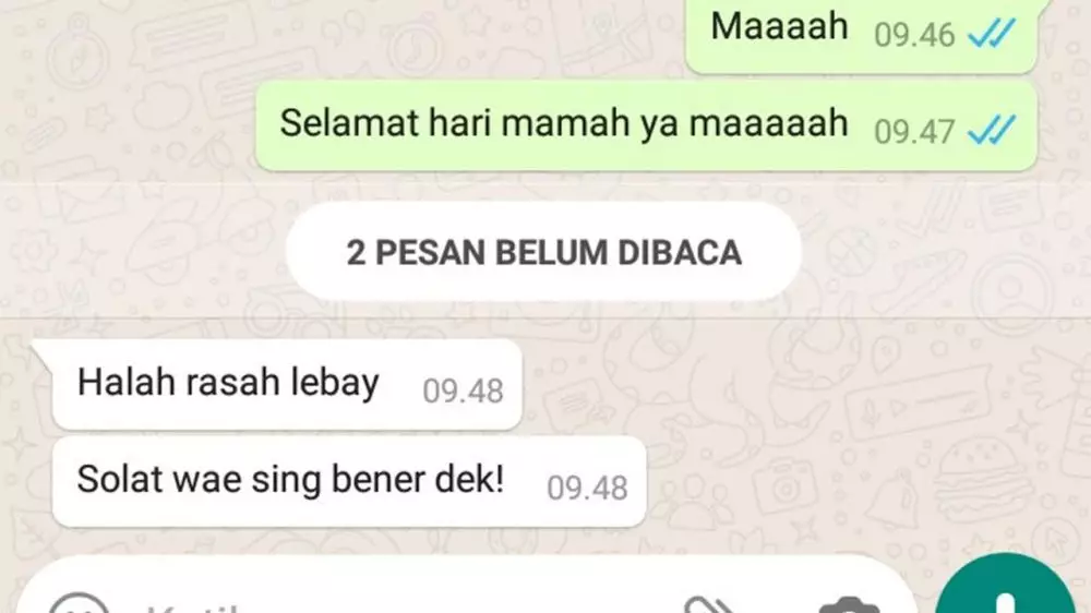 Chat selamat hari ibu berbagai sumber